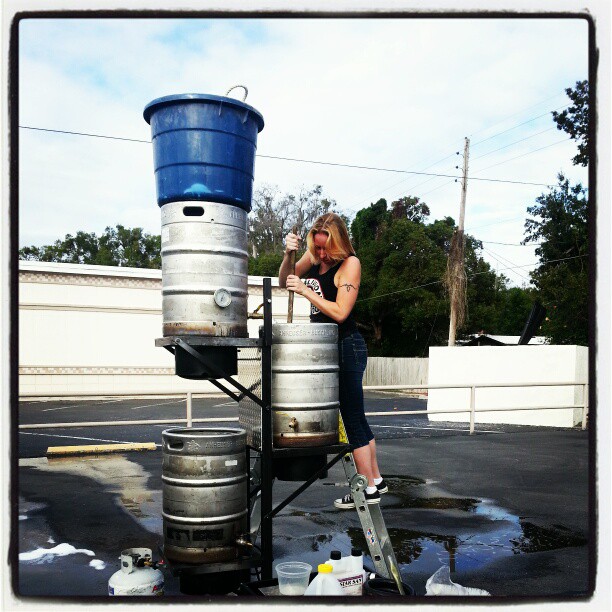 ACB's Jeanna Malines brewing up a batch...