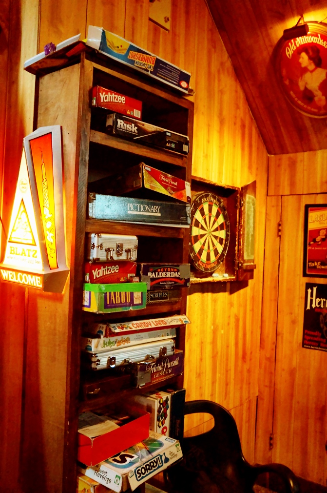 This is the only dart board that remains, which is kept for nostalgic purposes.