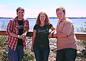 Matt with Virginia and Ned looking out over the bay.