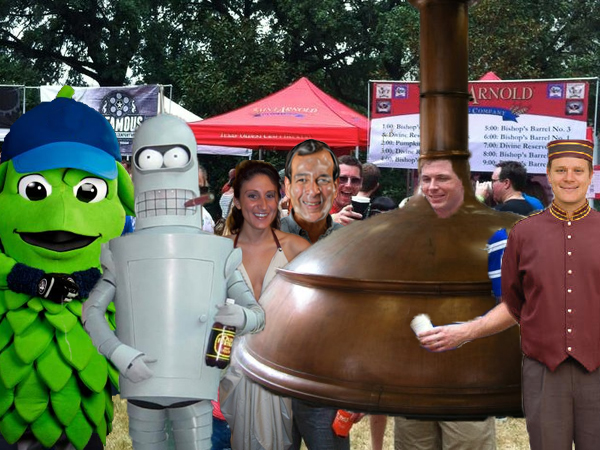 Remember to fabricate a method to actually drink your beer if you have an elaborate head piece.