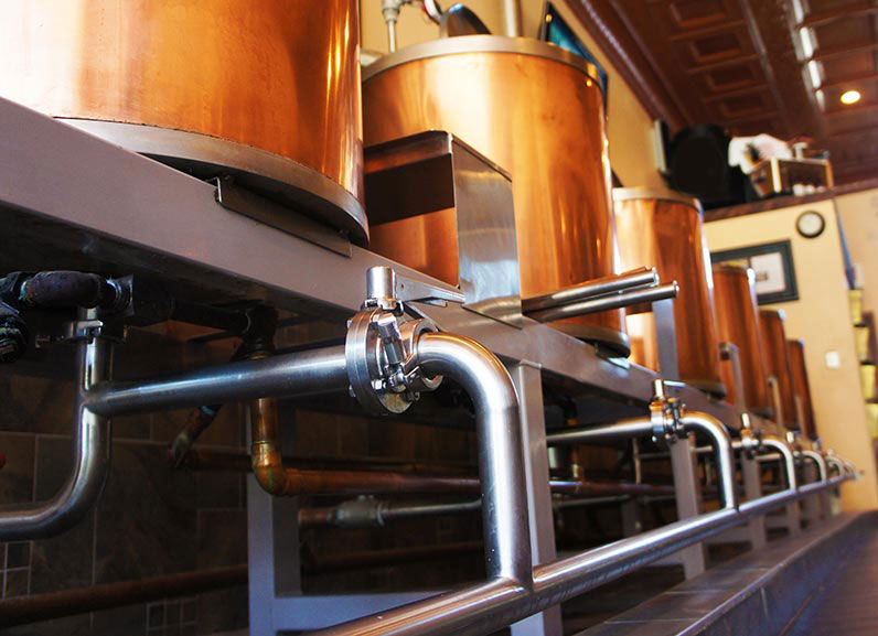 The 6 steam powered copper kettles are where all the magic happens where brewers tend to their elixir for 2 hours as they watch how beer is made.