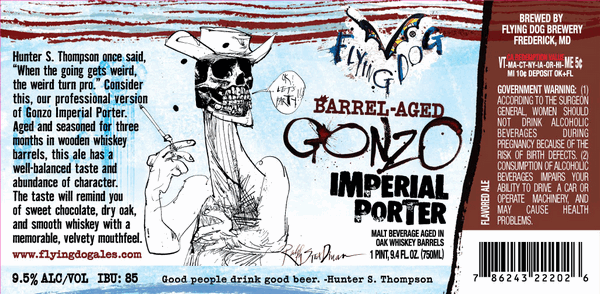 , Flying Dog Brewery Releases Barrel-Aged Gonzo Imperial Porter Magnums Signed by Artist Ralph Steadman
