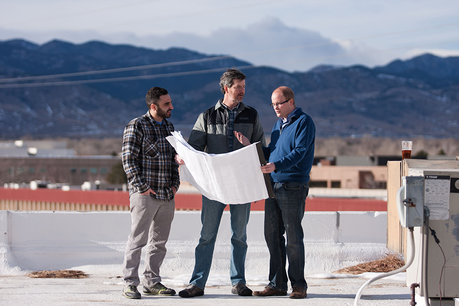 Planning the rooftop greenhosue with Upslope owner Matt Cutter