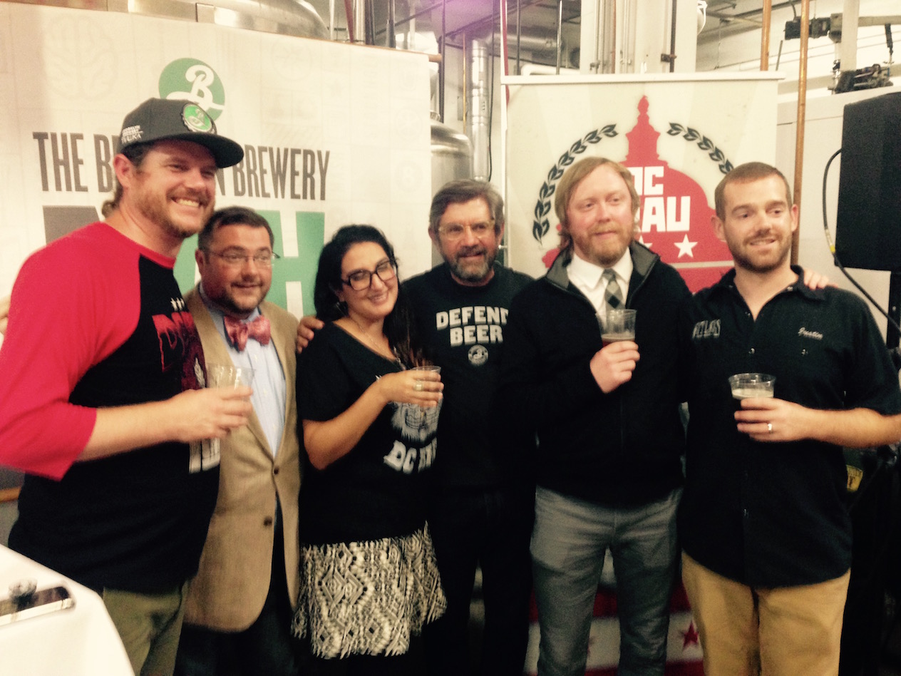 From the left -- Jeff Hancock - DC Brau, John Holl - All About Beer, Mari Rodela - DC Brau, Steve Hindy - Brooklyn Brewery, Greg Engert - NRG, Justin Cox - Atlas Brew Works