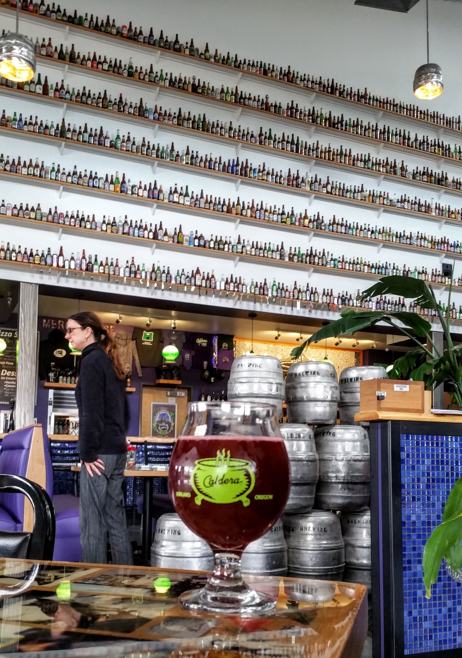 Caldera's Passionfruit Berliner Weisse and their epic bottle and can collection