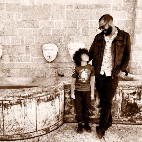 Piero Rodriguez with son