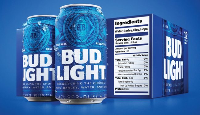 Bud, Bud Light Becomes More Transparent About What’s In It
