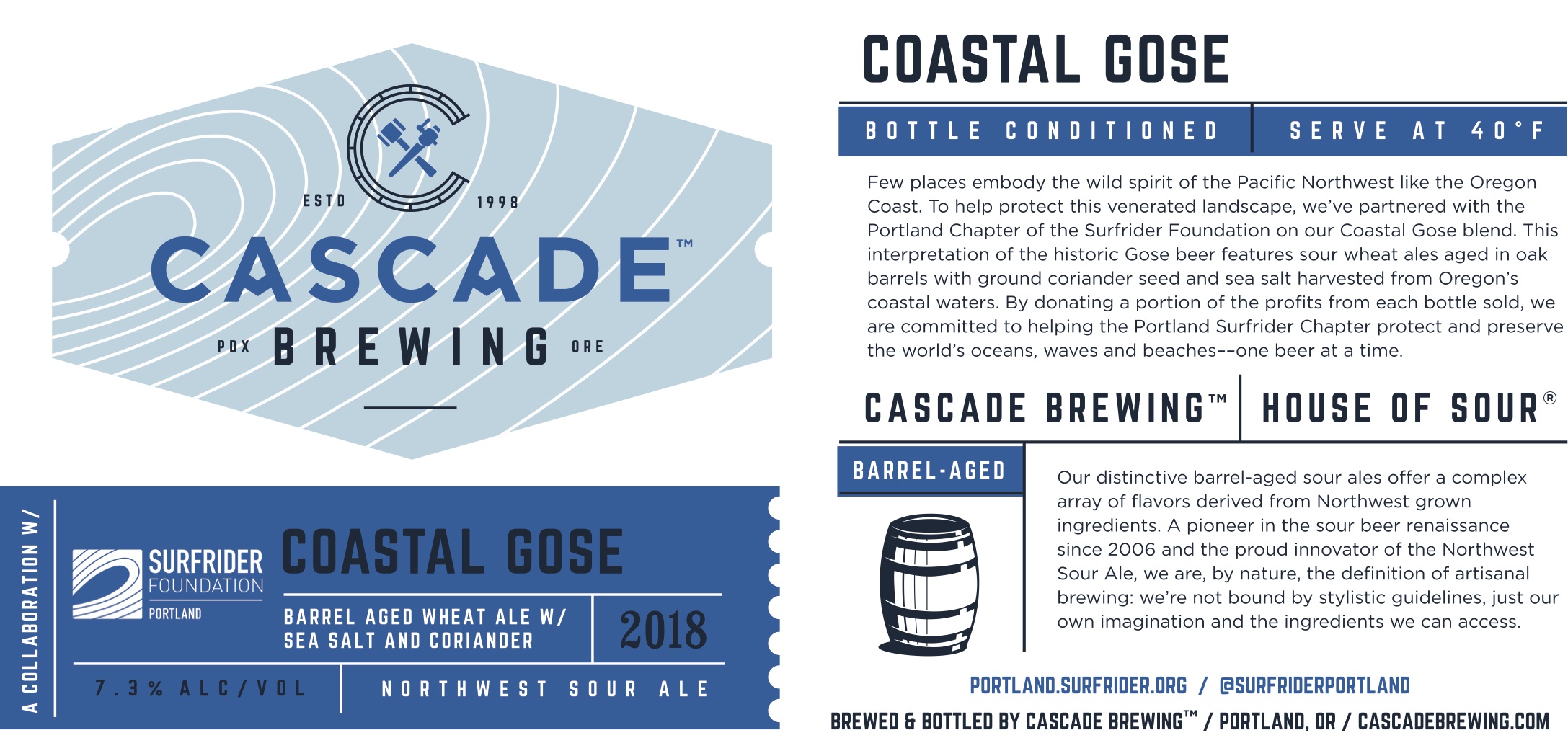 , Cascade Brewing releases Ocean Views, Coastal Gose