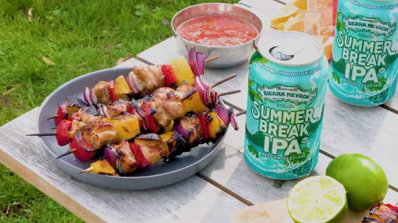 , Cooking With Beer – Sierra Nevada Mango Chicken Skewers