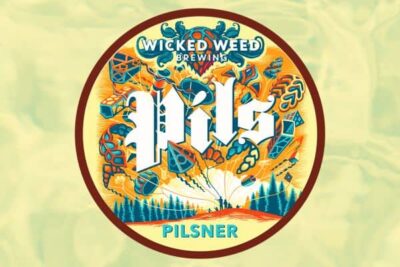 "Wicked Weed Brewing Pilsner beer label" or "Pils beer label from Wicked Weed Brewing
