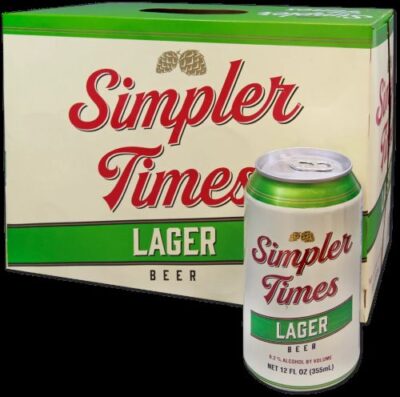 Simpler Times beer can and 12-pack