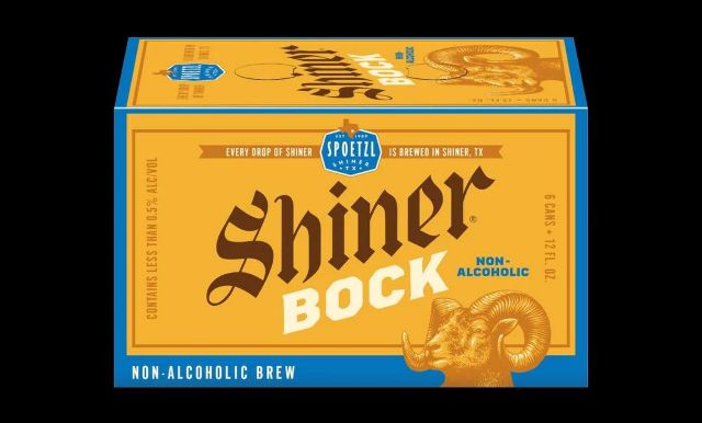 A case box for Shiner Bock Non-Alcoholic brew