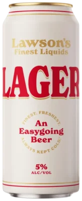 A 16oz can of Lawson's Lager.