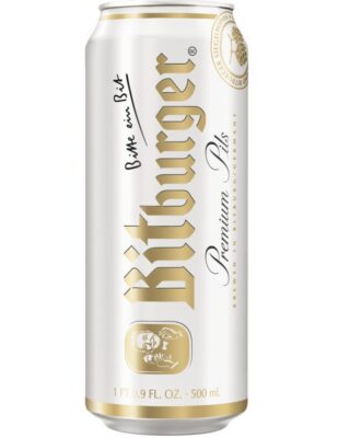 new 16oz bitburger beer can.