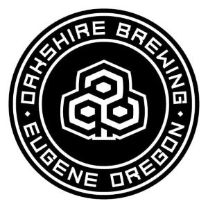 Oakshire Brewing logo featuring the Eugene, Oregon brewery’s black-and-white circular design.